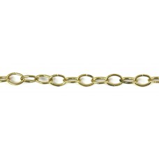 Oval Link Plated Brass Chain - 1 Metre