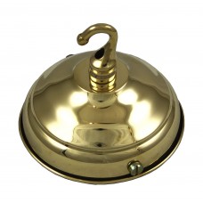 1 Hook Polished Brass Ceiling Plate