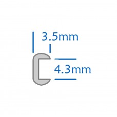 3.5 x 4.3mm C Section Round Lead Came - 2 Metres