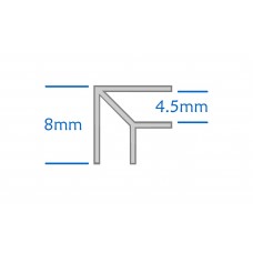 8 x 4.5mm Corner Section Lead Came - 2 Metres